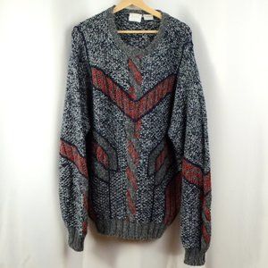 VTG NOVO Sweater 80s 90s Geometric Chunky Mohair